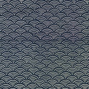 Schwarzer Hintergrund mit silber japanischen Wellen